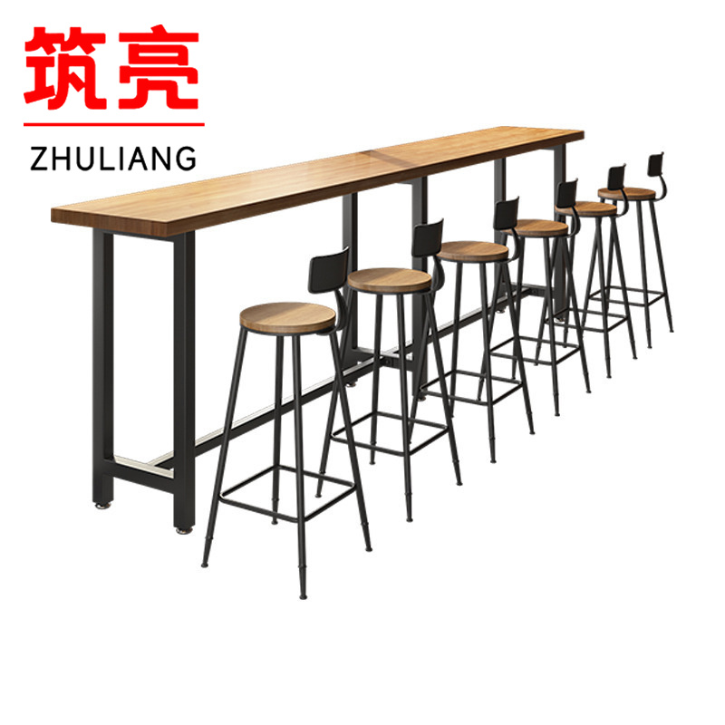 筑亮 吧台桌椅 320*40*105cm+6椅 套高清大图