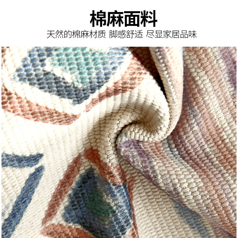 美帮汇棉麻地毯卧室床边毯榻榻米地垫日式布艺编织可机洗客厅茶几脚垫子高清大图