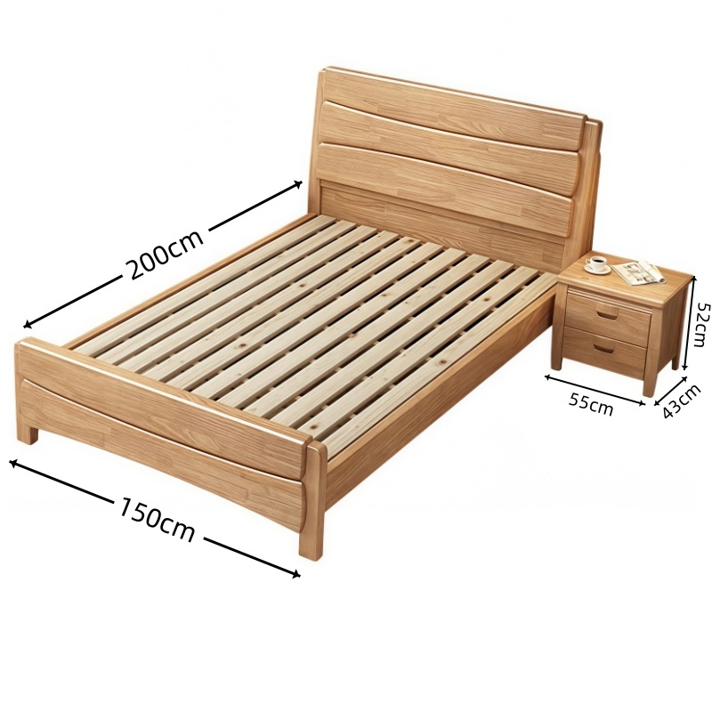 豫龙都 实木床+床头柜1.5m套