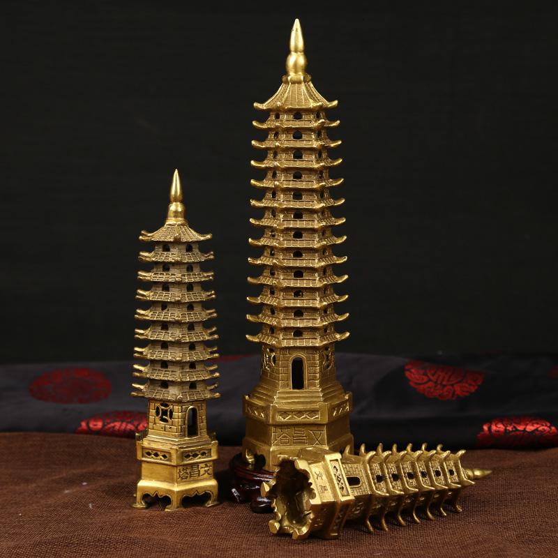 美帮汇铜文昌塔九层十三层文昌塔摆件办公桌书房摆件高清大图