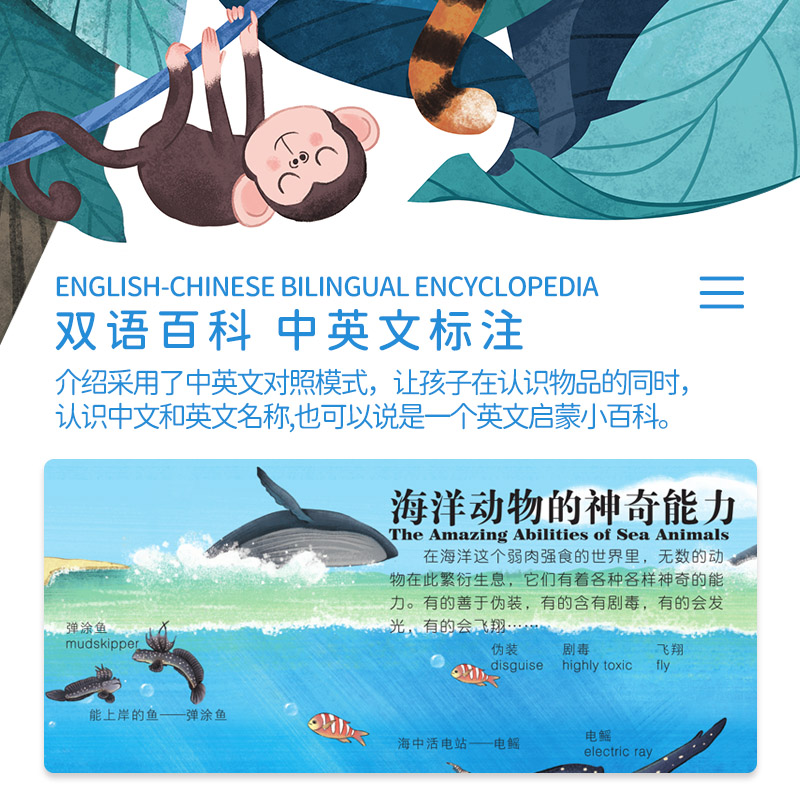 [醉染正版]儿童立体书3D翻翻书全套4册1-2-3-4周岁宝宝启蒙立体绘本幼儿认知“撕不烂”早教书幼儿双语情景体验绘本机高清大图