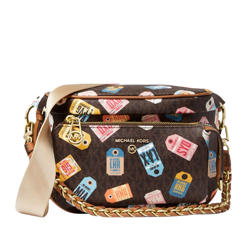 Michael Kors 女士印花图案单肩包 30T0G04M6O-BROWNMULTI