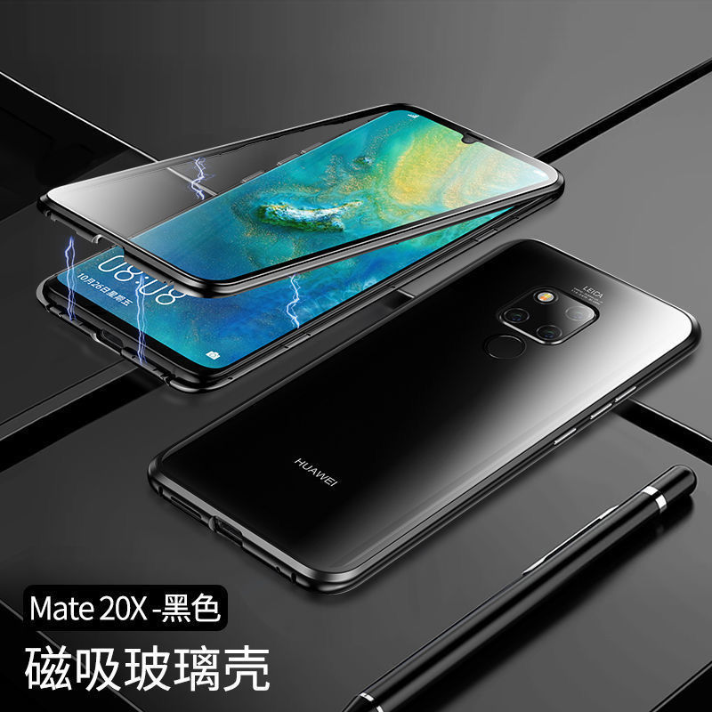 华为mate20X手机壳万磁王EVR-ALOO磁吸金属双面玻璃mate20X5G版壳 炫酷黑[双面玻璃]无需贴膜 华为m