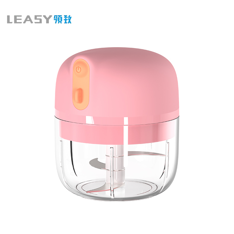 Leasy领致家用电动蒜泥机迷你电动拉蒜捣蒜器多功能厨房绞切蒜蓉机便携宝宝婴儿辅食小型搅碎搅拌料理机 粉色
