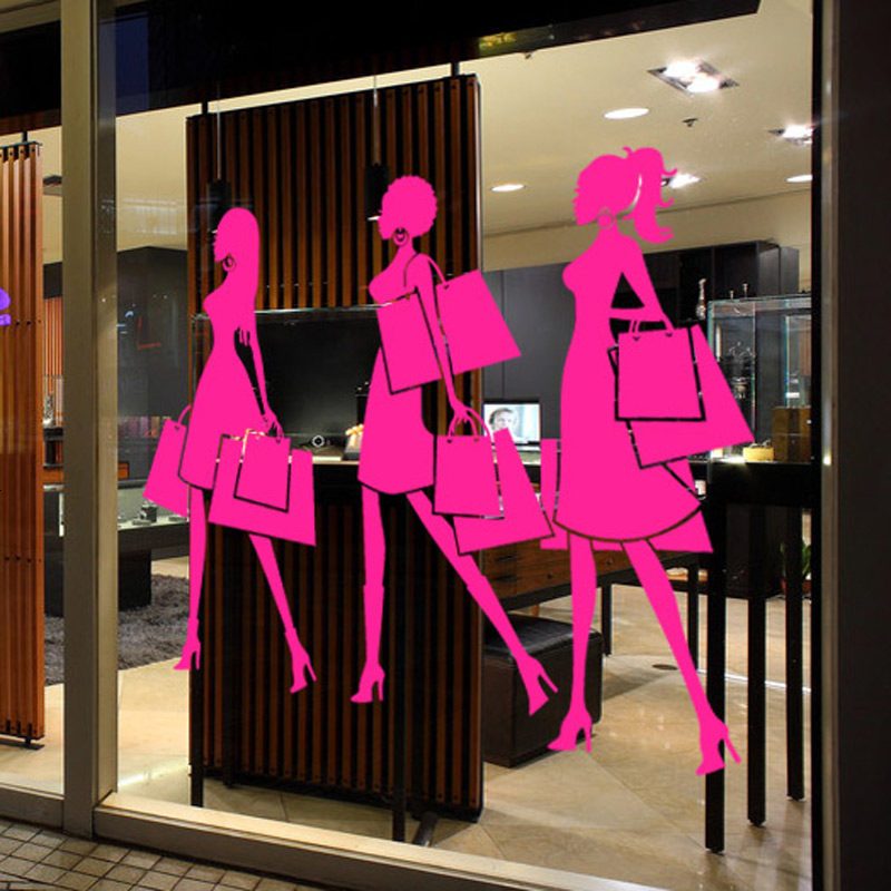 魅力女人节橱窗玻璃墙贴纸店铺女装节日装饰布置用品