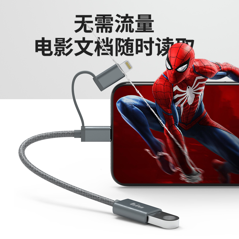 苏宁小Biu OTG数据线 USB-C转USB-A 2.0高清大图