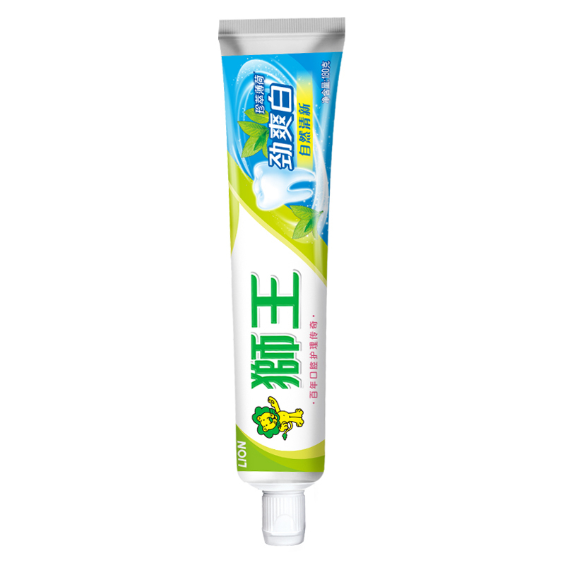 狮王 劲爽白 牙膏珍萃薄荷 180g(单位:支)