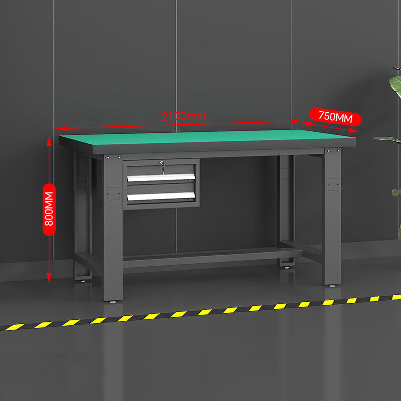 鑫金虎 防静电工作台车间流水线操作台工厂维修检验桌重型钳工台吊二抽 2.1m高清大图