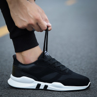 奥休斯(all shoes) 2020新款运动休闲鞋 男舒适百搭低帮透气磨砂皮跑步鞋圆头板鞋帆布鞋