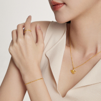 周大福 简约时尚 足金黄金手链计价(工费:260元)EOF154七夕礼物