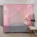 家用蚊帐支架1.8x2米双人床1.5米卧室老式2.2m帐纱杆子套装单 升级帐纱粉色【不含支架】 【适合】宽1.8米+长2.2米床