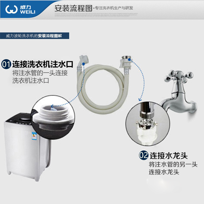 威力(WEILI)XQB50-5028 5公斤全自动小型波轮洗衣机 智能模糊 不生锈内桶 透明蓝高清大图