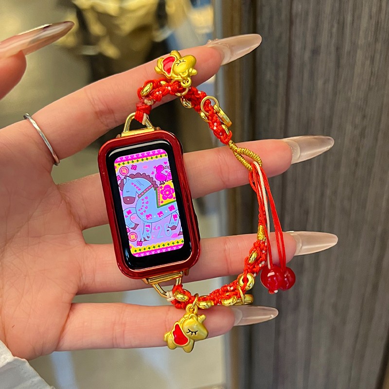 [马年本命年]适用华为手环10表带9新年红8编织7串珠拉绳nfc版6/6pro表链智能荣耀手环10代腕带运动3139y