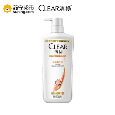 [吴亦凡同款]清扬(CLEAR)女士去屑洗发水 丝漾柔滑型750g 所有发质 成人[联合利华]