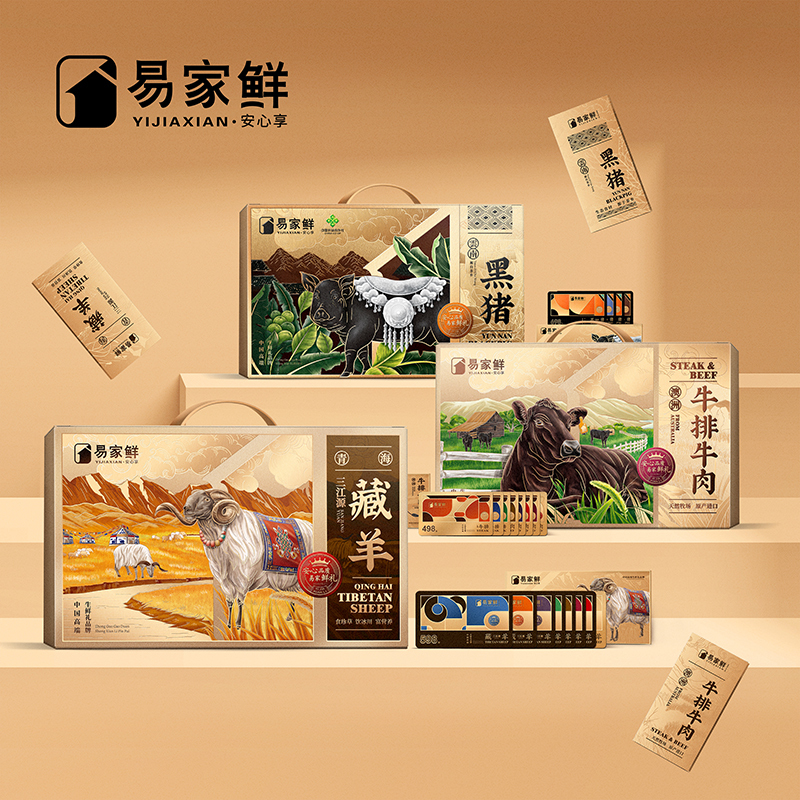 易家鲜 黑毛猪生鲜礼盒498型高清大图