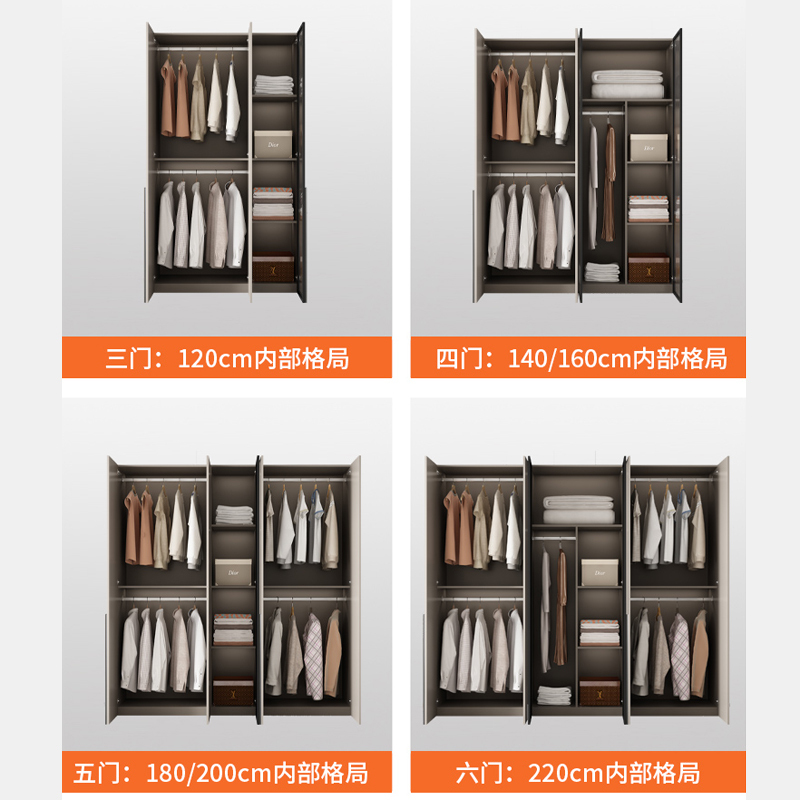 衣柜卧室家用实木生态板经济型出租房用可定制小户型免安装收纳大衣橱高清大图
