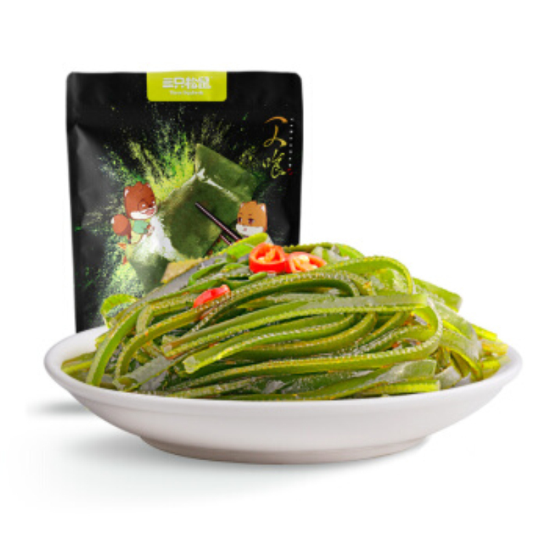 三只松鼠海带丝儿辣卤味5袋装 150g*5袋 素食休闲零食下酒菜
