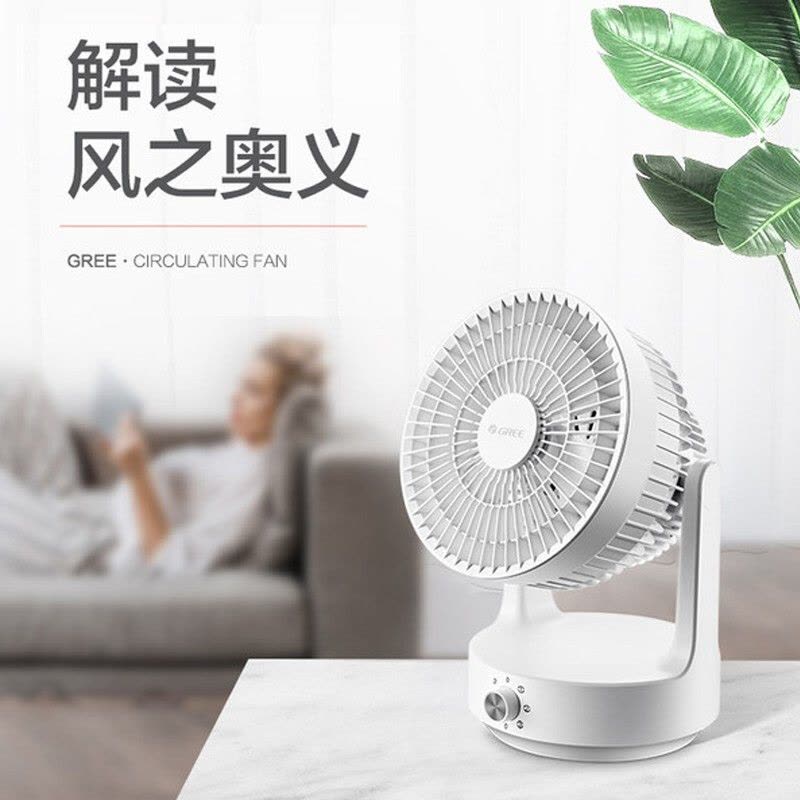 格力(GREE)循环扇FST-15X61g3电风扇家用台式空气涡轮对流扇低躁节能机械控制三档调节小风扇摇头电扇家用 白色图片
