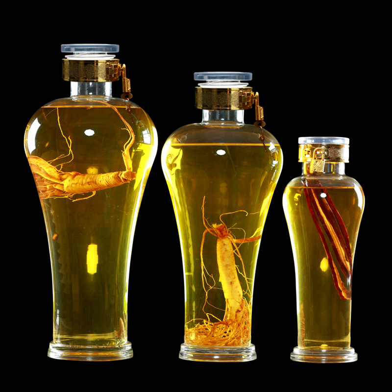 高硼硅酿酒泡酒玻璃瓶奖杯瓶人参泡酒瓶药酒罐泡酒坛家用3斤5斤