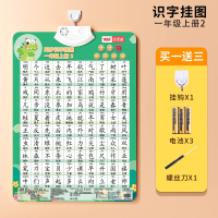 2025新版小学一年级上册语文识字认字有声挂图儿童启蒙卡片拼音 【同步一年级上册】100字-②