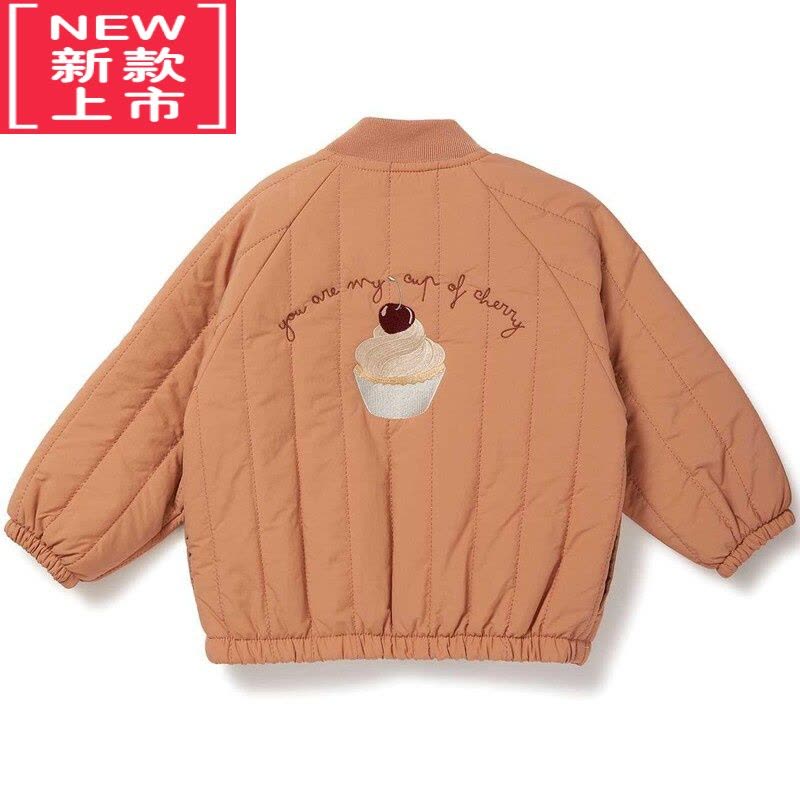 可莉允22秋冬新定制丹麦飞行服棉衣外套男女童儿童宝宝夹克棉服棒球服图片