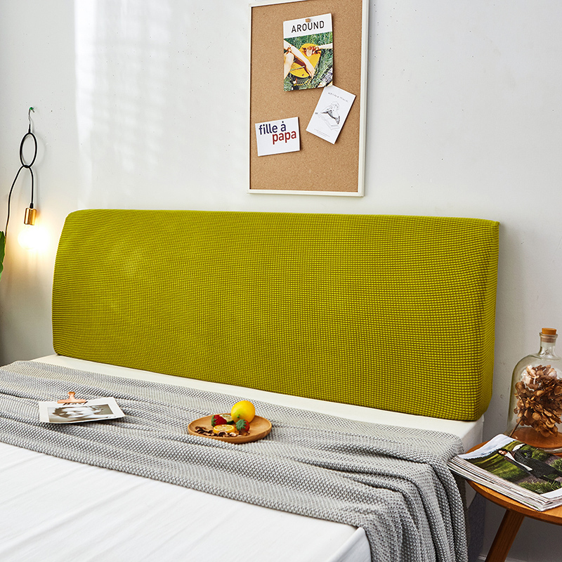 萬能全包床头套罩软包简约现代北欧防尘1.5米1.8m床靠背保 翠绿黄[加厚针织] 1.5米[适合1.5m-1.7m床头]