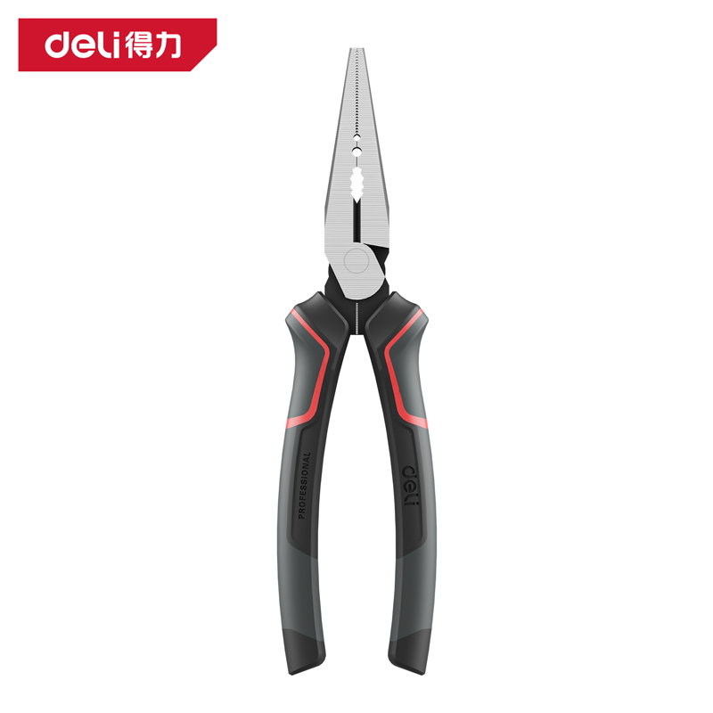 得力(deli)DL0104_省力型尖嘴钳8英寸 多功能电工钳 3把起订