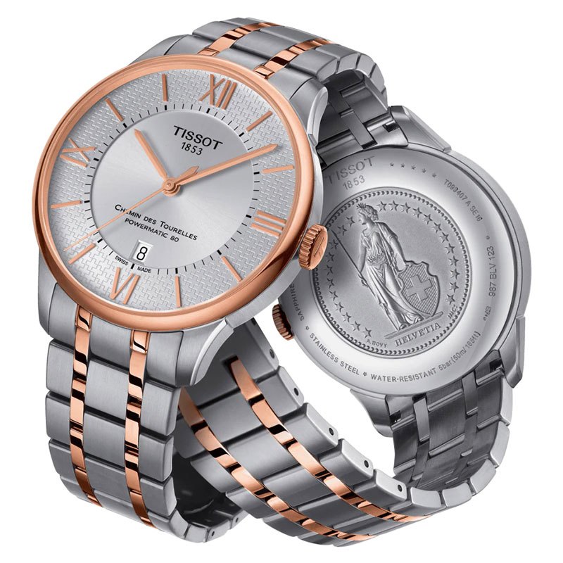 天梭tissot瑞士手表新款杜鲁尔系列时尚商务休闲钢带机械表男表t