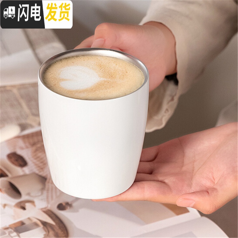 三维工匠保温水杯女不锈钢马克杯带盖茶杯创意喝水咖啡办公室家用杯子_612高清大图