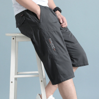 官方正品夏季男士休闲七分裤工装过膝短裤100%纯棉宽松马裤薄款中裤六分裤