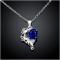 N063 Women Silver Necklace 镀925纯银爱心坠项链女送女友首饰送女朋友七夕情人节礼物