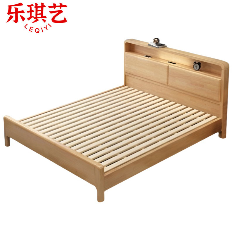 乐琪艺 实木床 1.35米 张高清大图