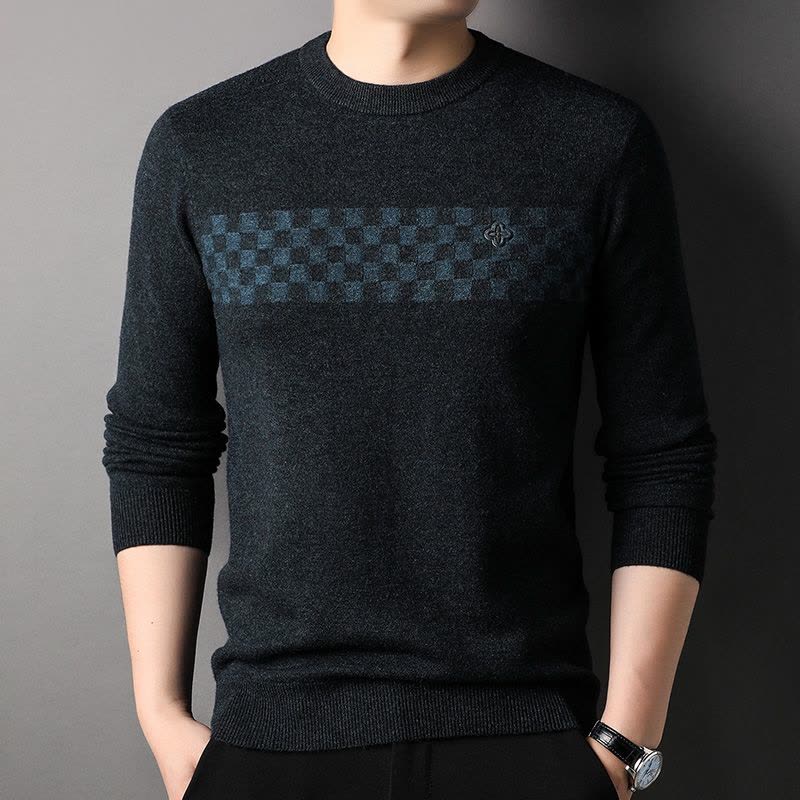 皮尔卡丹品牌100纯羊毛衫男士毛衣时尚休闲大码男装保暖打底毛衣2022冬图片