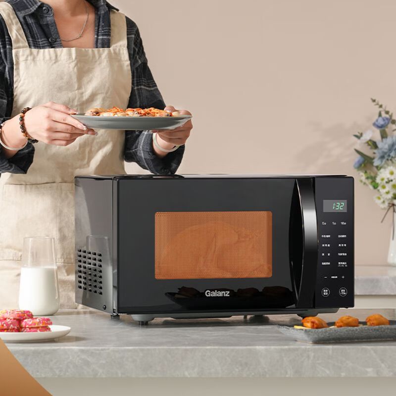 格兰仕(Galanz)微波炉家用小型不锈钢内胆20升平板式多功能微烤一体光波炉烤箱一体机