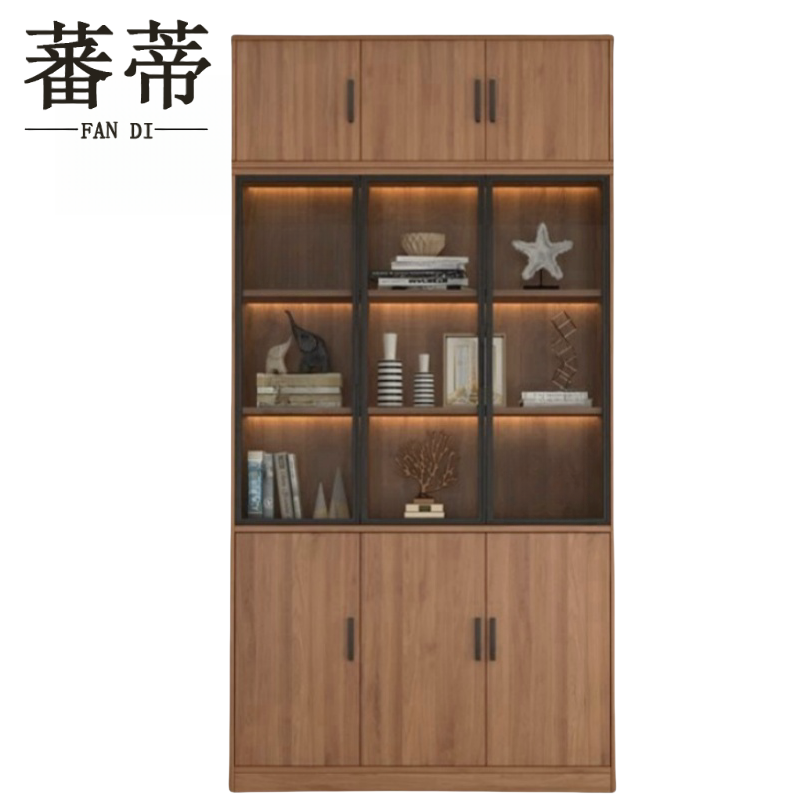 蕃蒂办公柜三门含顶柜台高清大图