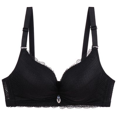 超厚8cm无钢圈文胸加厚聚拢小胸平胸专用加厚款6cm胸罩性感内衣女黑色