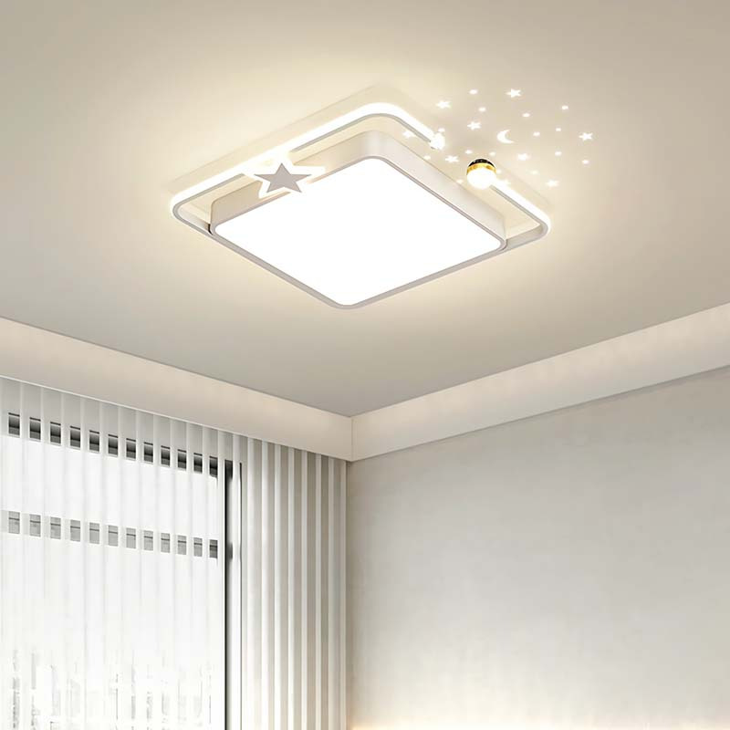 顾家照明led吸顶灯LED客厅灯现代简约卧室灯满天星餐厅灯奶油白灯具套餐