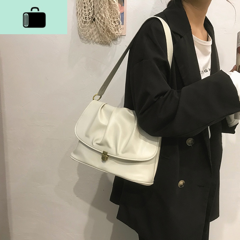 高级感包包女2020新款潮网红褶皱包百搭ins斜挎包小众设计腋下包NEWLAKE高清大图