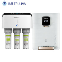 沁园(QINYUAN)厨下式家用净水器直饮反渗透无桶净水机QR-RL-403A(S)+LNW580-5W饮水机套餐大流量