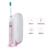 【下单送刷头】飞利浦(Philips) 电动牙刷HX6761/03 成人充电式声波震动牙刷樱花粉色 震动清洁美白牙齿通用