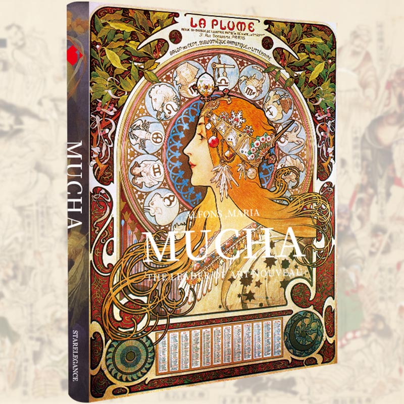 [醉染正版]穆夏画册画集绘画作品集 港台精装大开本繁体中文版Mucha穆夏临摹素描水彩手绘插画手稿美术生油画册欧洲大师艺高清大图