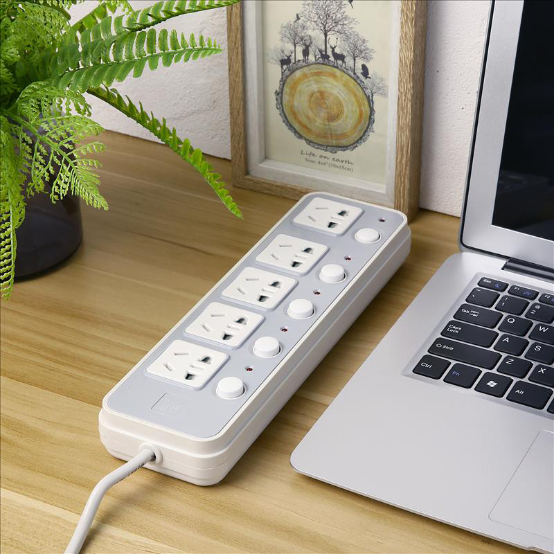 拳霸插座五位独立开关多开关插板插座插排接线板排插板拖线板25米