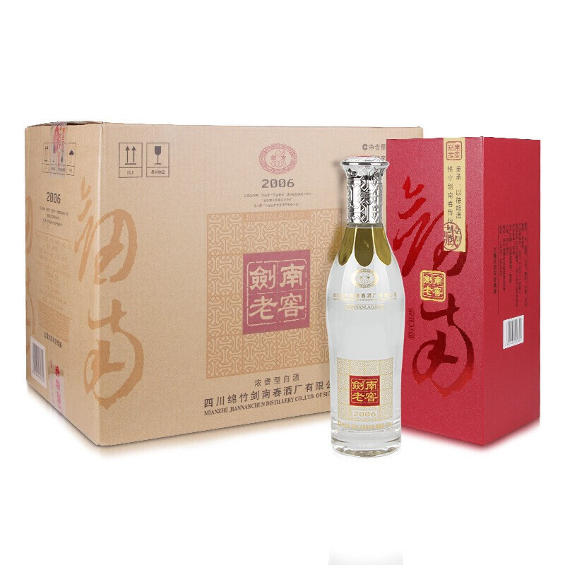 保证正品剑南春剑南老窖2006浓香型白酒38度500ml6瓶整箱装参数
