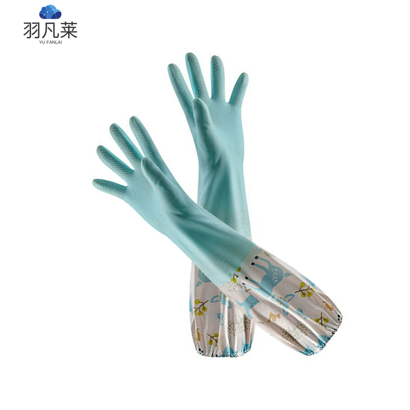 洗碗防水橡胶手套(默认L) 宽口加绒 双高清大图