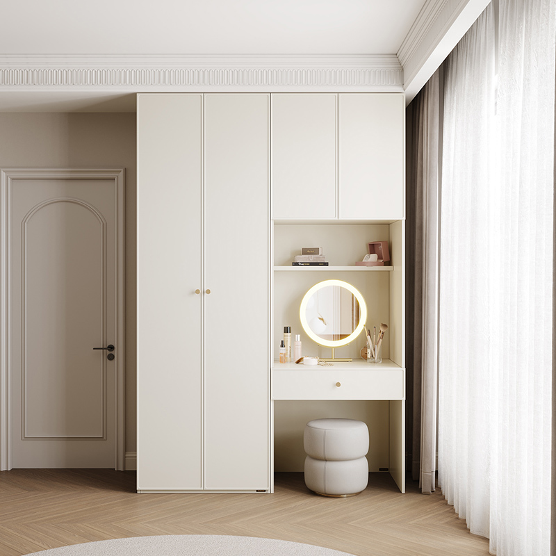 全友家居奶油风卧室法式衣橱多种组合半定制加高分区储物衣柜衣橱家具