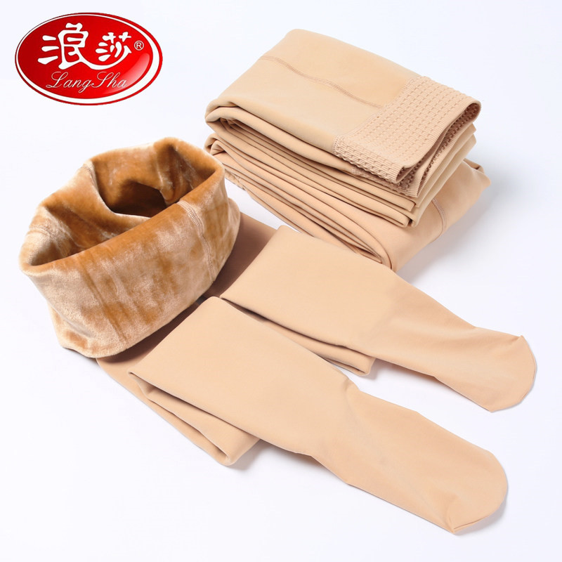 浪莎 秋冬加绒加厚打底裤多种厚度可选踩脚一体裤连脚打底裤