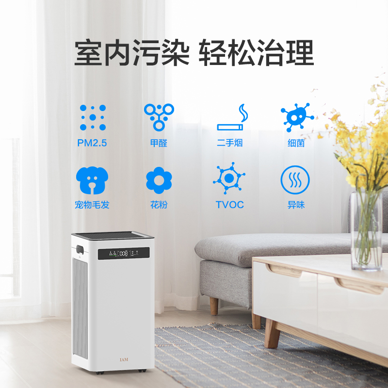 IAM空气净化器KJ500F-T3 除甲醛雾霾细菌 负离子高清大图