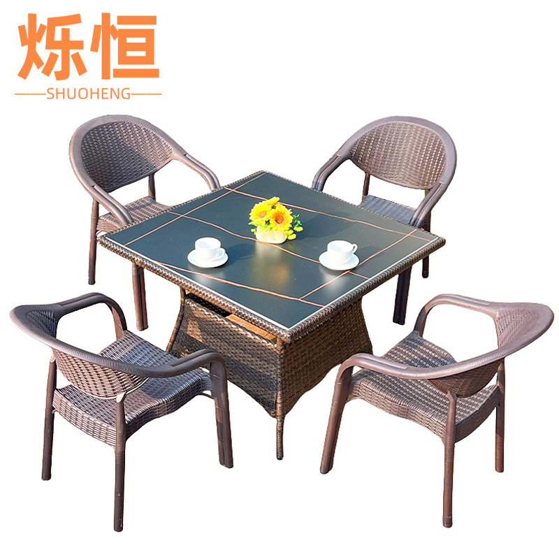 烁恒 户外桌4椅+方桌 套高清大图