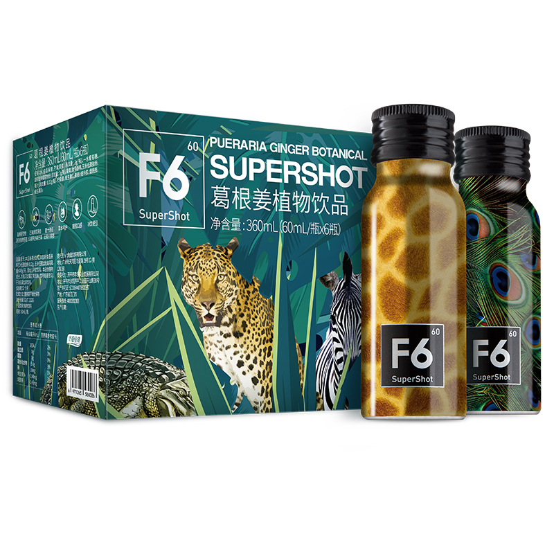 F6 supershot 浓缩 葛根姜植物饮品 60ml*6瓶