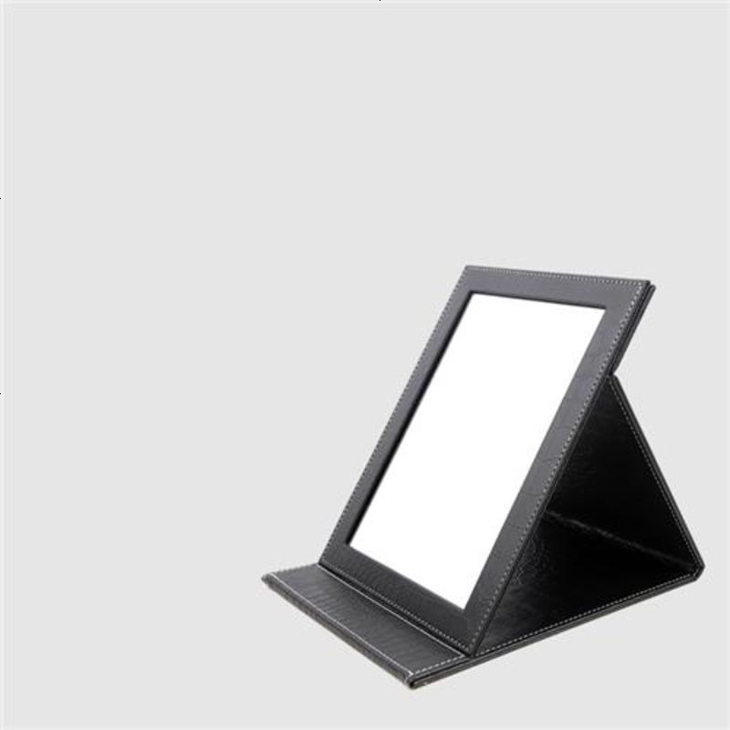 喜庆台式折叠镜子大号便携女孩翻盖式立式厕所特大男生粉色迷你 黑鳄小号